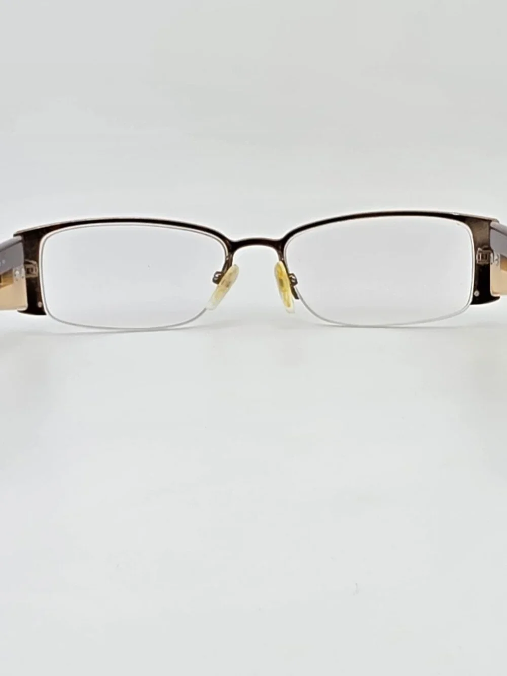 Escada VES 617SN Col. 0R80 Bronze Cream Semi Rimless Eyeglasses Frame Italy 52mm